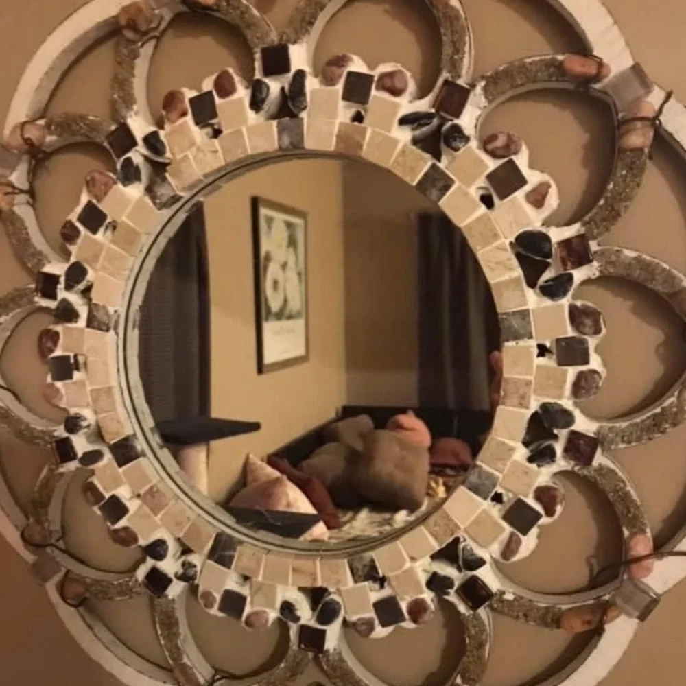 Handcrafted Mosaic and Mixed Media Mirror